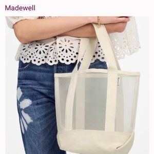 Madewell Icon Limited Edition Cream Mesh Tote Bag